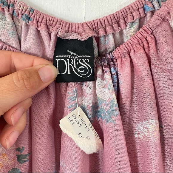 Vintage 70s Tiered Floral Maxi Dress Dusty Rose Pink Flower Child Hippie Boho - Picture 9 of 11